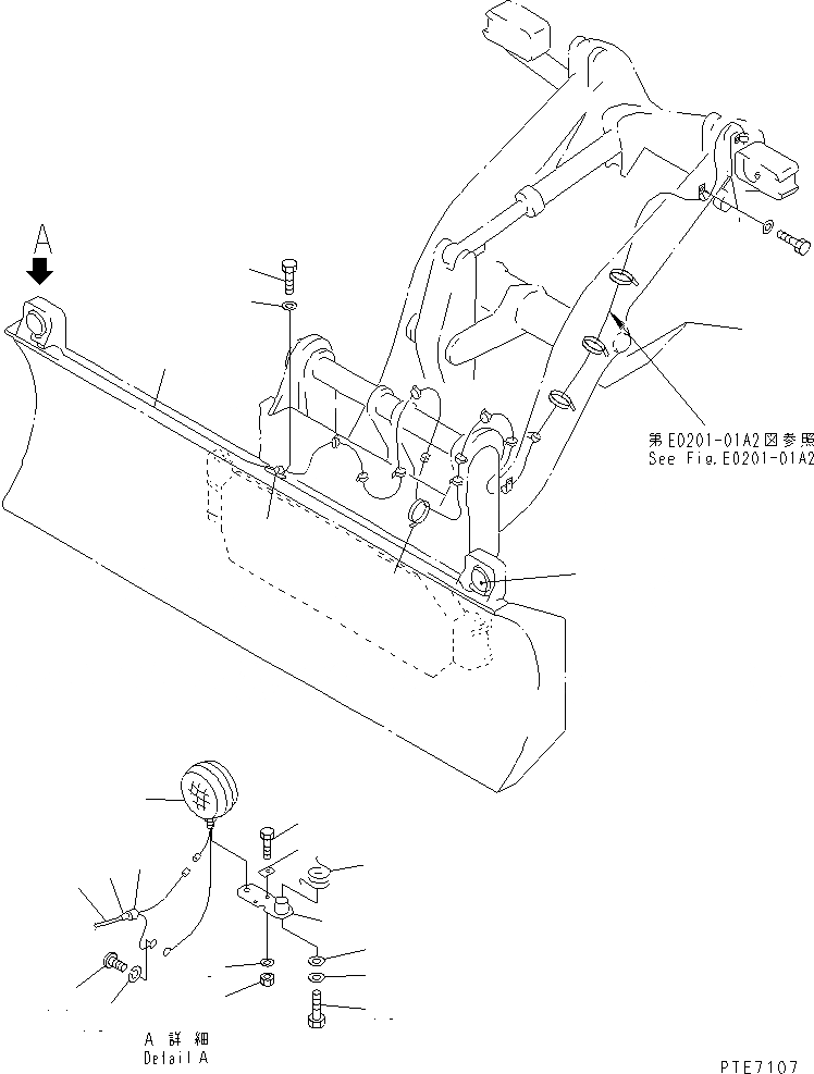 Схема запчастей Komatsu WA200-3-SN - ОТВАЛ (КОМПОНЕНТЫ (ОБСЛУЖИВ-Е)) (S.P.A.P.) (С СОЕДИНИТ. УСТР-ВО) (С НАКЛОНЯЕМ.) РАБОЧЕЕ ОБОРУДОВАНИЕ