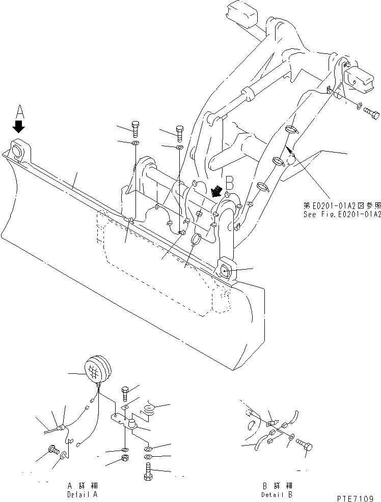 Схема запчастей Komatsu WA200-3-SN - ОТВАЛ (КОМПОНЕНТЫ (ОБСЛУЖИВ-Е)) (S.P.A.P.) (С СОЕДИНИТ. УСТР-ВО) РАБОЧЕЕ ОБОРУДОВАНИЕ