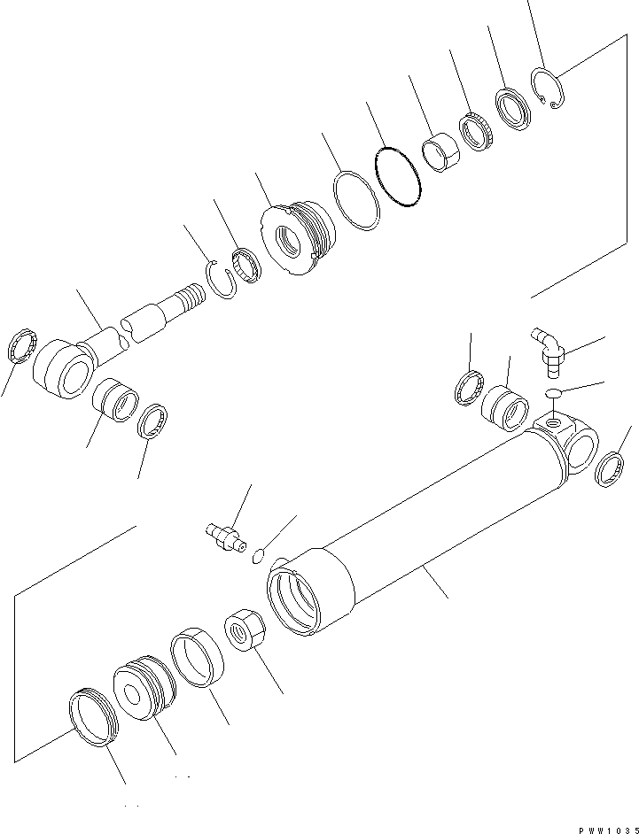 Схема запчастей Komatsu WA200-3-SN - ЦИЛИНДР НАКЛОНА (ДЛЯ PITCH И ANGLE SNOW PНИЗ.)(№-) ОСНОВН. КОМПОНЕНТЫ И РЕМКОМПЛЕКТЫ
