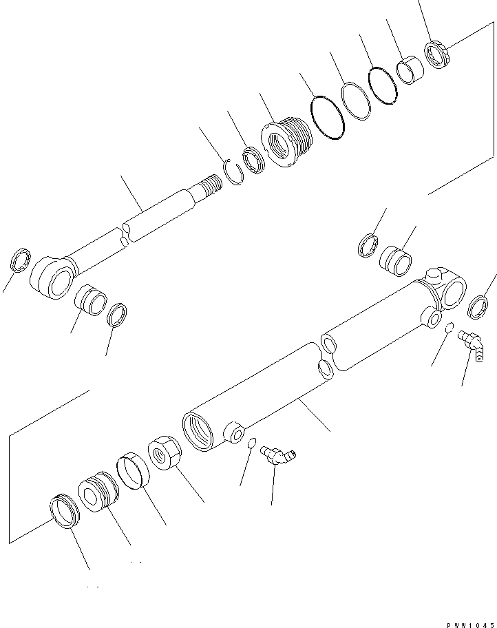 Схема запчастей Komatsu WA200-3-SN - SLIDE ЦИЛИНДР (ДЛЯ MULTI ОТВАЛ SLIDE ТИП)(№-) ОСНОВН. КОМПОНЕНТЫ И РЕМКОМПЛЕКТЫ