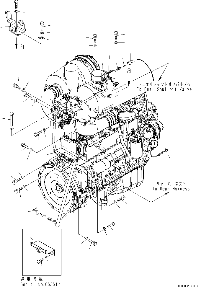 Схема запчастей Komatsu WA200-5 - Э/ПРОВОДКА ДВИГАТЕЛЯ (/) (ДЛЯ ОТОПИТЕЛЯ) КОМПОНЕНТЫ ДВИГАТЕЛЯ