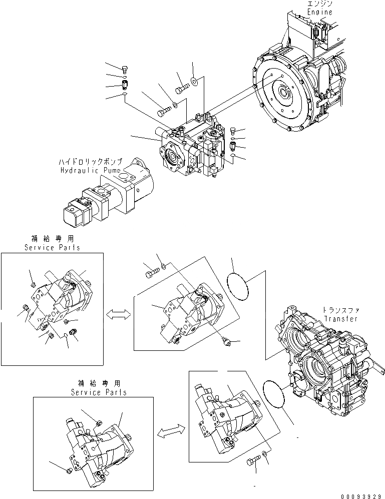 Схема запчастей Komatsu WA200-5 - HST НАСОС СИЛОВАЯ ПЕРЕДАЧА