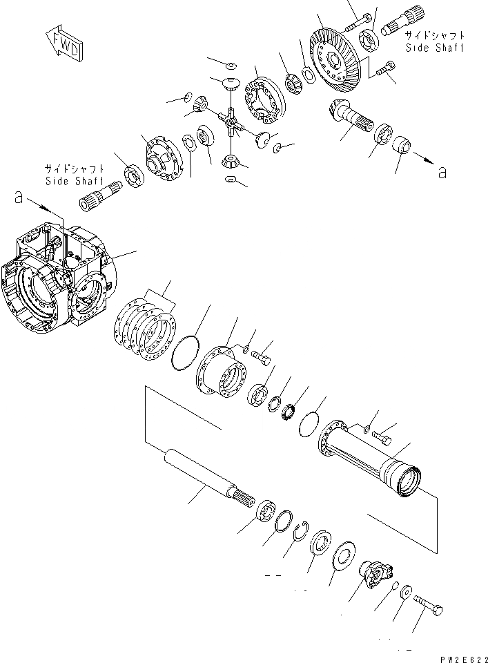 Схема запчастей Komatsu WA200-5 - ПЕРЕДНИЙ МОСТ (ДИФФЕРЕНЦ.) СИЛОВАЯ ПЕРЕДАЧА