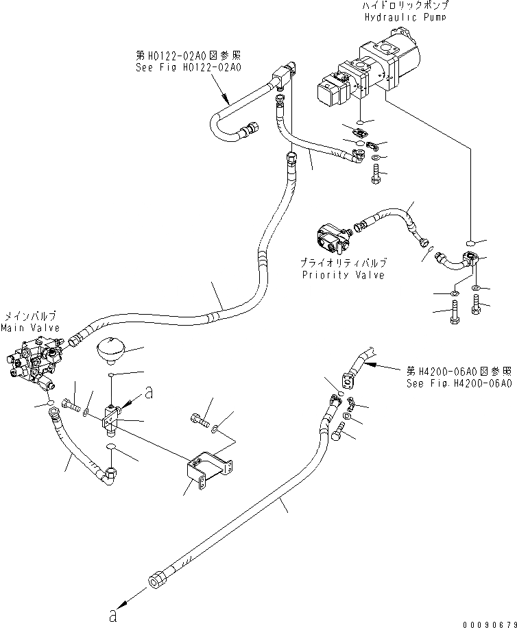 Схема запчастей Komatsu WA200-5 - ГИДРОЛИНИЯ (ВОЗВРАТНАЯ ЛИНИЯ) ГИДРАВЛИКА