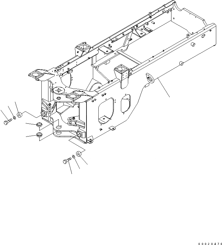 Схема запчастей Komatsu WA200-5 - ЗАДН. РАМА (ДЛЯ ДОПОЛН. ПРОТИВОВЕС) (С ТОПЛИВН. ПРЕФИЛЬТР) ОСНОВНАЯ РАМА И ЕЕ ЧАСТИ