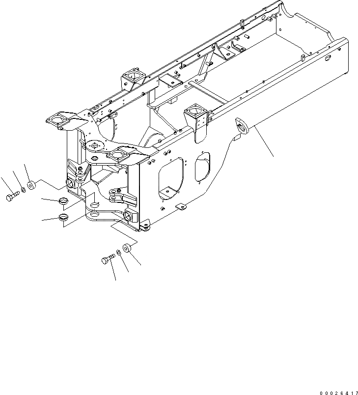 Схема запчастей Komatsu WA200-5 - ЗАДН. РАМА (ДЛЯ СИЛОВАЯ ПЕРЕДАЧА ЧАСТИ КОРПУСА) ОСНОВНАЯ РАМА И ЕЕ ЧАСТИ