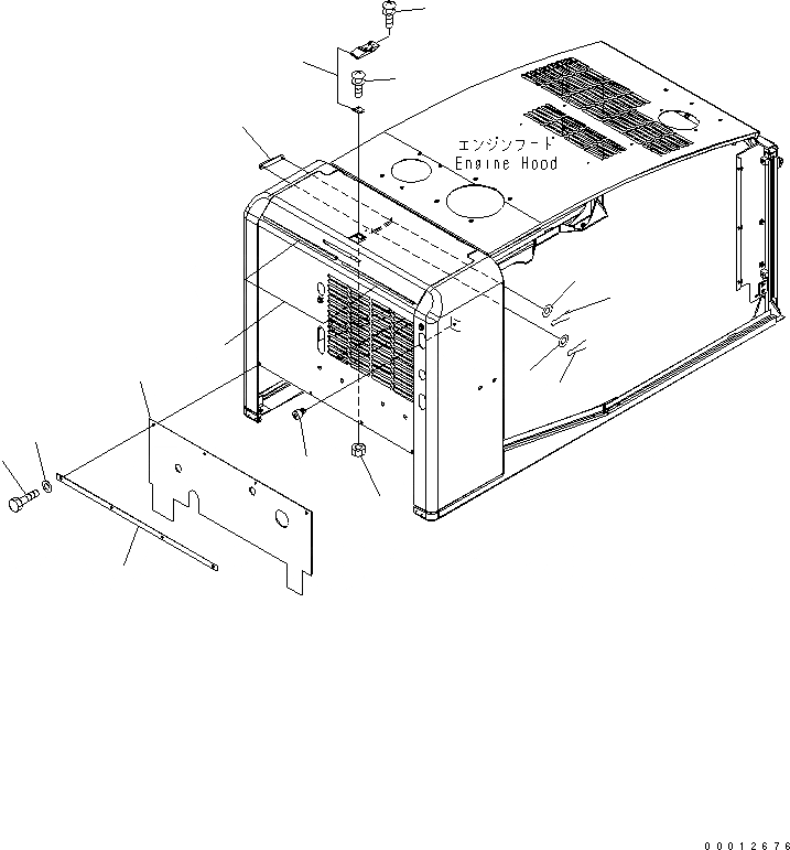 Схема запчастей Komatsu WA200-5 - КАПОТ (BULKHEAD) ЧАСТИ КОРПУСА