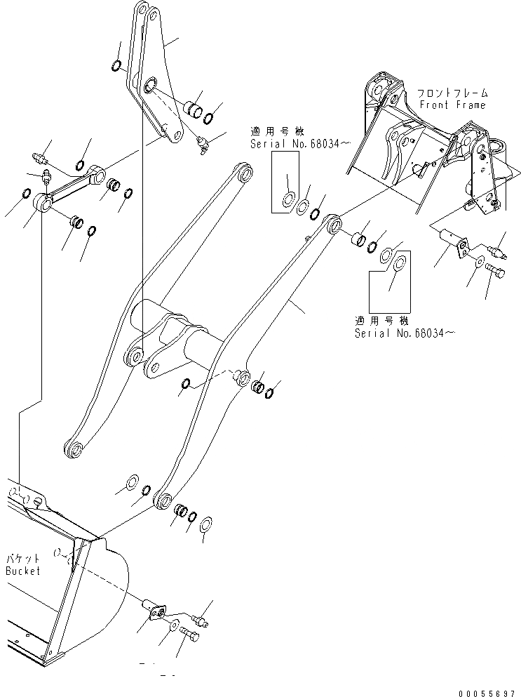 Схема запчастей Komatsu WA200-5 - РУКОЯТЬ И BELL CRANK (СТРЕЛА)(№-99) РАБОЧЕЕ ОБОРУДОВАНИЕ