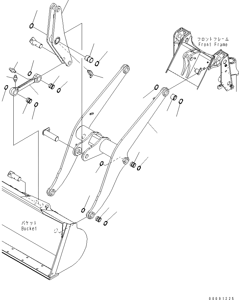 Схема запчастей Komatsu WA200-5 - РУКОЯТЬ И BELL CRANK (СТРЕЛА) (ДЛЯ 3-Х СЕКЦИОНН. КЛАПАН)(№99-) РАБОЧЕЕ ОБОРУДОВАНИЕ