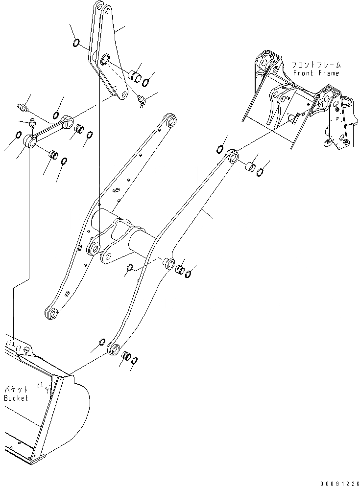 Схема запчастей Komatsu WA200-5 - РУКОЯТЬ И BELL CRANK (СТРЕЛА) (ДЛЯ СОЕДИНИТ. УСТР-ВО)(№99-) РАБОЧЕЕ ОБОРУДОВАНИЕ