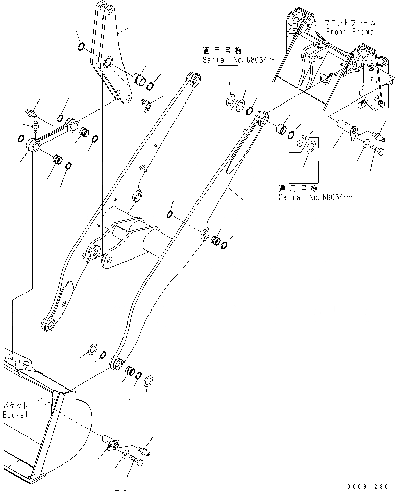 Схема запчастей Komatsu WA200-5 - РУКОЯТЬ И BELL CRANK (СТРЕЛА) (ДЛЯ 3-Х СЕКЦИОНН. КЛАПАН И ВЫСОК. ПОДЪЕМ РУКОЯТЬ)(№-99) РАБОЧЕЕ ОБОРУДОВАНИЕ