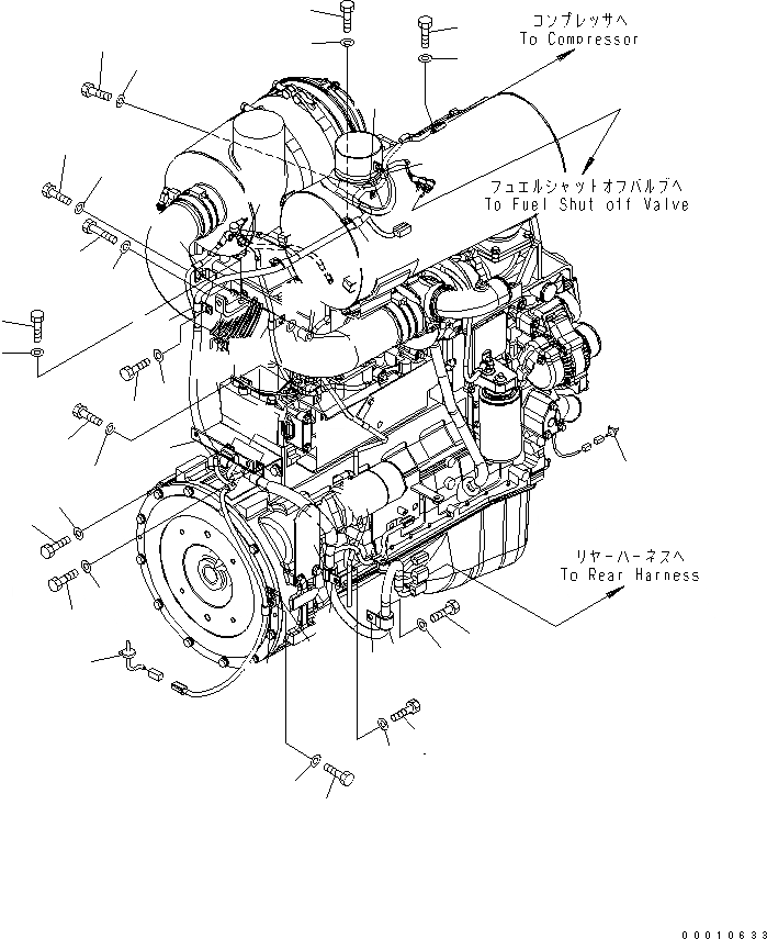 Схема запчастей Komatsu WA200-5 - Э/ПРОВОДКА ДВИГАТЕЛЯ (/) КОМПОНЕНТЫ ДВИГАТЕЛЯ