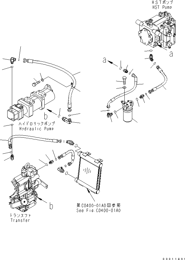 Схема запчастей Komatsu WA200-5 - HST МАСЛ. ЛИНИЯ (ФИЛЬТР. И ПЕРЕДАЧА ЛИНИЯ) ТРАНСМИССИЯ