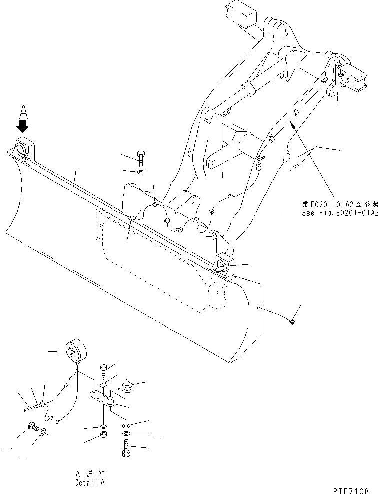 Схема запчастей Komatsu WA200-5 - ОТВАЛ (КОМПОНЕНТЫ (ОБСЛУЖИВ-Е)) (S.P.A.P.) РАБОЧЕЕ ОБОРУДОВАНИЕ