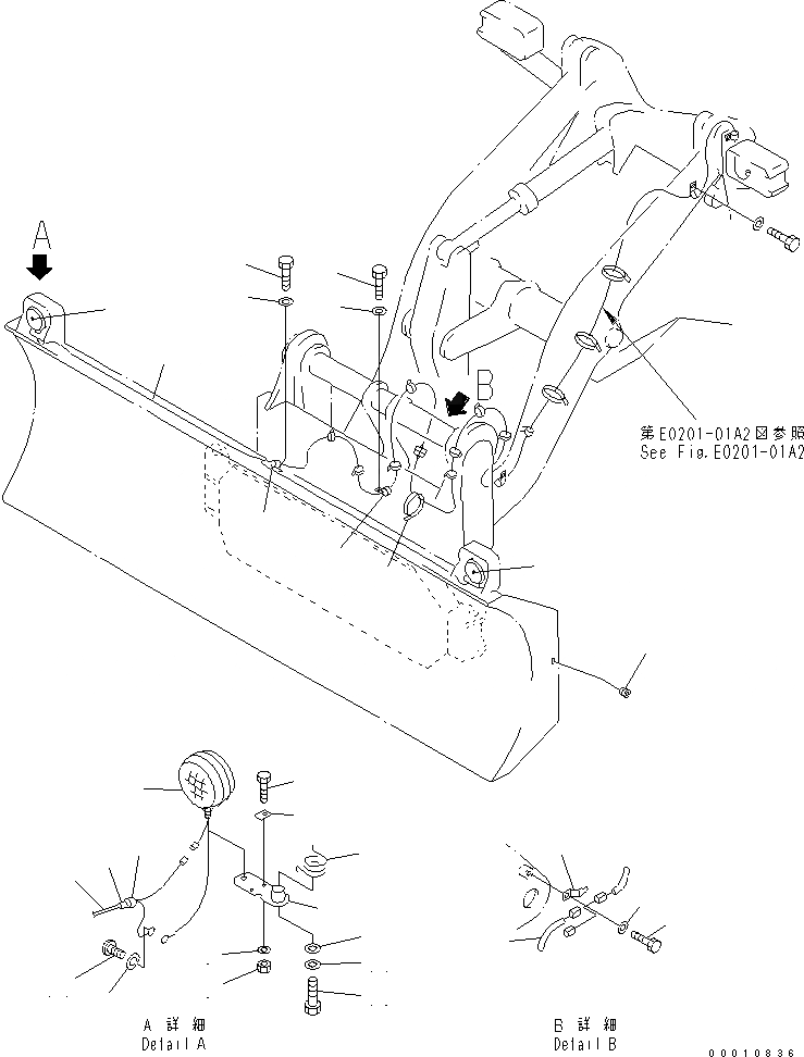 Схема запчастей Komatsu WA200-5 - ОТВАЛ (КОМПОНЕНТЫ (ОБСЛУЖИВ-Е)) (S.P.A.P.) (С СОЕДИНИТ. УСТР-ВО) РАБОЧЕЕ ОБОРУДОВАНИЕ