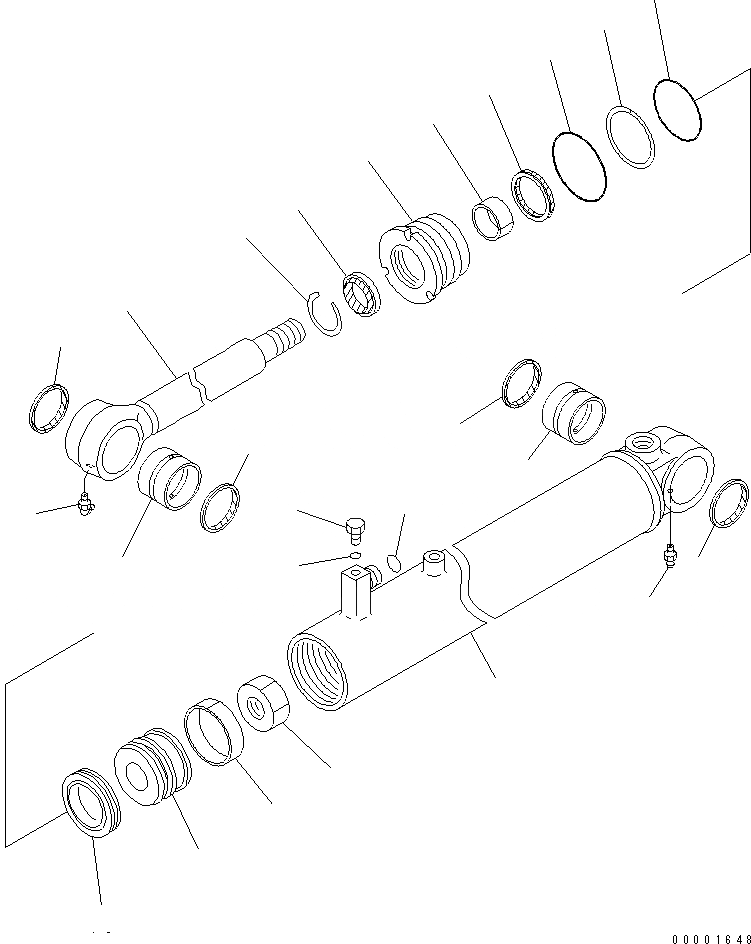 Схема запчастей Komatsu WA200-5 - ЦИЛИНДР РУЛЕВ. УПР-Я (ВНУТР. ЧАСТИ) ОСНОВН. КОМПОНЕНТЫ И РЕМКОМПЛЕКТЫ