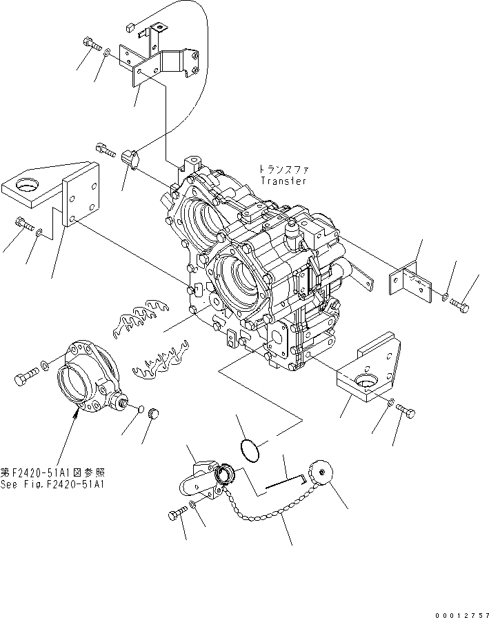 Схема запчастей Komatsu WA200-5-SN - ПЕРЕДАЧА КРЕПЛЕНИЕ (СНЕГОУБОРОЧН. СПЕЦ-Я.) ТРАНСМИССИЯ