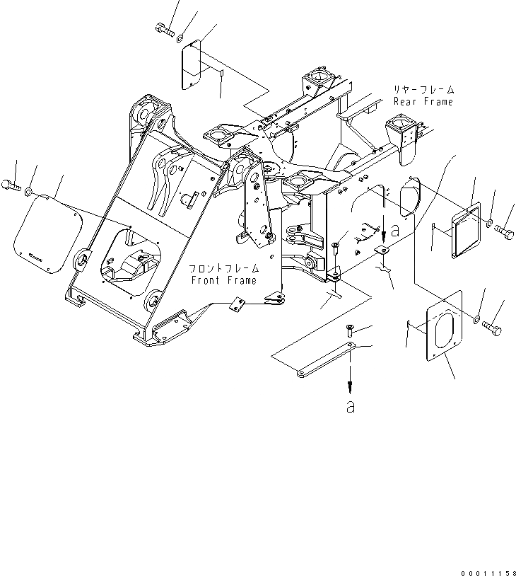 Схема запчастей Komatsu WA200-5-SN - БЛОКИР. ШАНГА И COVER ОСНОВНАЯ РАМА И ЕЕ ЧАСТИ