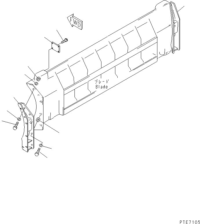 Схема запчастей Komatsu WA200-5-SN - ОТВАЛ ( ЧАСТИ КОРПУСА) (С SHOCK CANCEL) РАБОЧЕЕ ОБОРУДОВАНИЕ