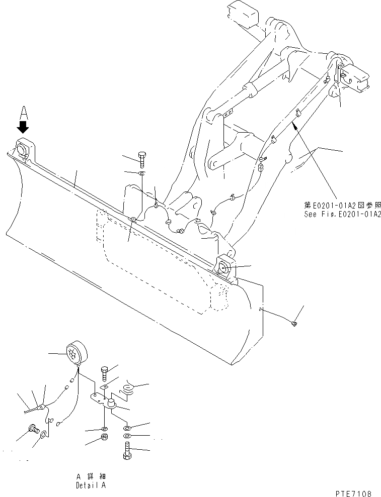 Схема запчастей Komatsu WA200-5-SN - ОТВАЛ (КОМПОНЕНТЫ (ОБСЛУЖИВ-Е)) (S.P.A.P.) РАБОЧЕЕ ОБОРУДОВАНИЕ