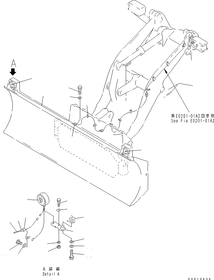 Схема запчастей Komatsu WA200-5-SN - ОТВАЛ (КОМПОНЕНТЫ (ОБСЛУЖИВ-Е)) (S.P.A.P.) (С SHOCK CANCEL) РАБОЧЕЕ ОБОРУДОВАНИЕ