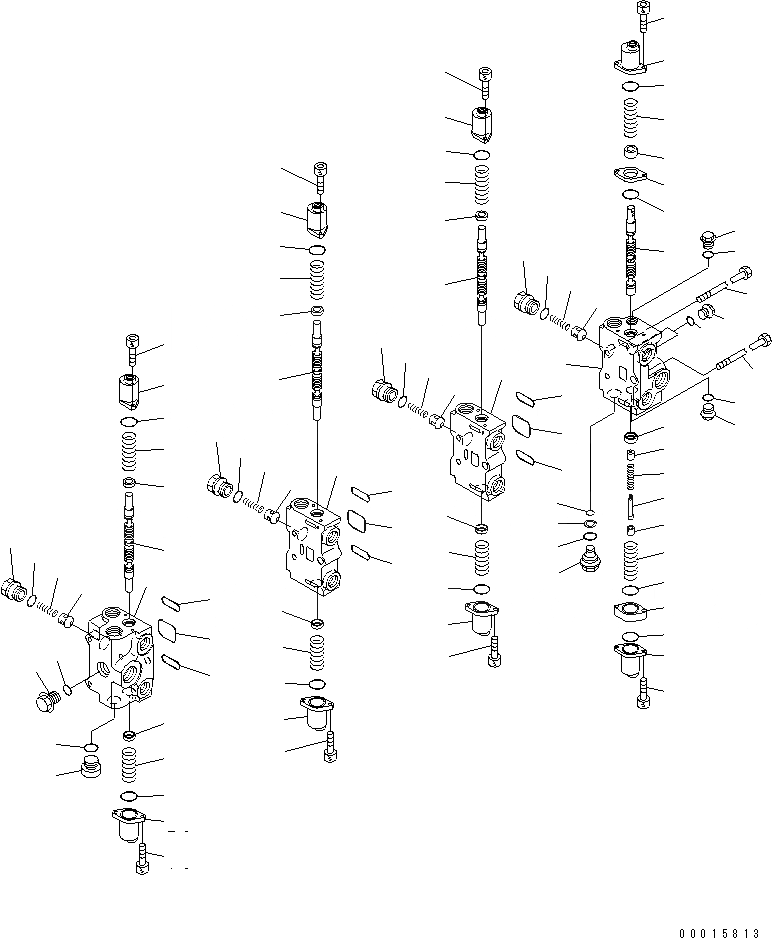 Схема запчастей Komatsu WA200-5-SN - УПРАВЛЯЮЩ. КЛАПАН (4-Х СЕКЦИОНН.) (/) ОСНОВН. КОМПОНЕНТЫ И РЕМКОМПЛЕКТЫ
