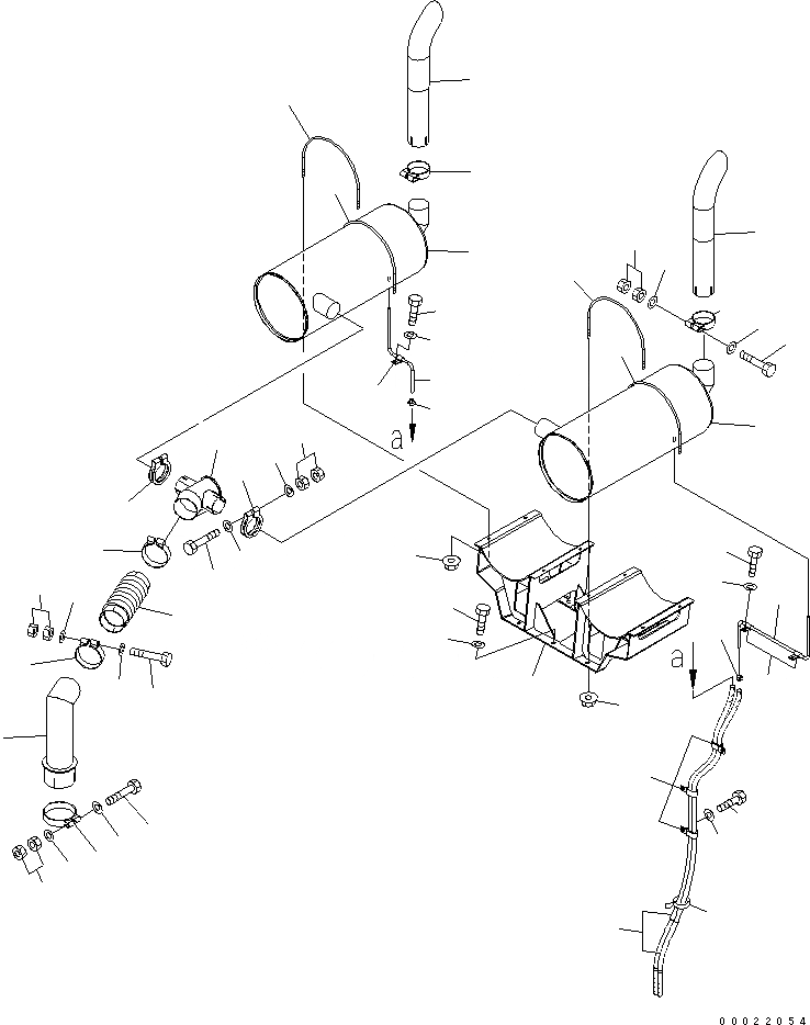Схема запчастей Komatsu WA200-5-SS - ВЫХЛОПНАЯ ТРУБА (SUPER БЕСШУМН. СПЕЦИФ-Я) КОМПОНЕНТЫ ДВИГАТЕЛЯ