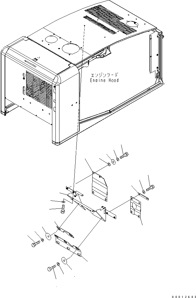 Схема запчастей Komatsu WA200-5-SS - КАПОТ (ВОЗДУХОВОДЫ COVER) ЧАСТИ КОРПУСА