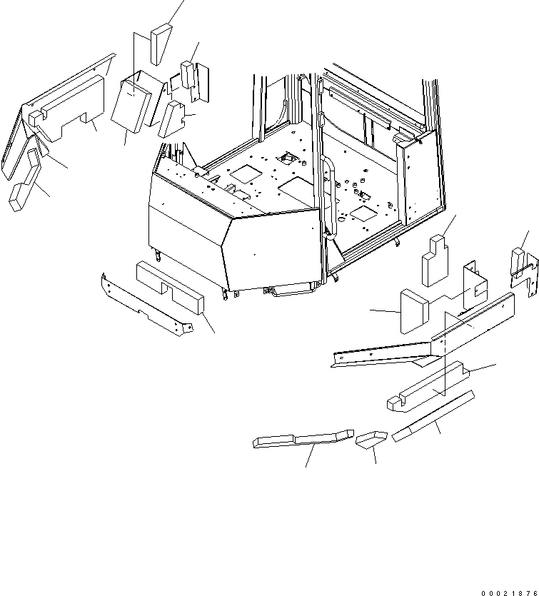 Схема запчастей Komatsu WA200-5-SS - ПОКРЫТИЕ ПОЛА (ЩИТКИ) (SВЕРХН. БЕСШУМН. СПЕЦИФ-Я) ЧАСТИ КОРПУСА