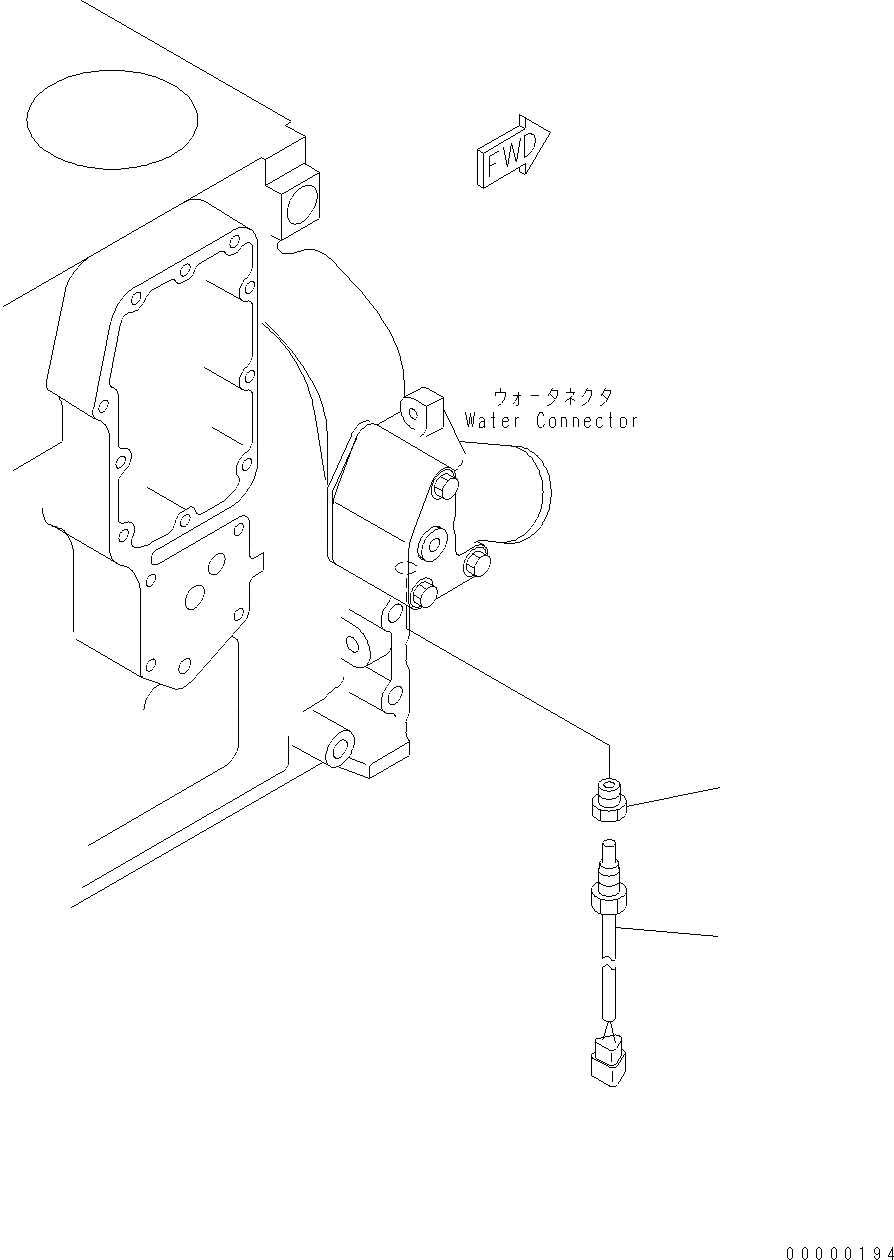 Схема запчастей Komatsu WA200-5 - ВОДН. TEPERATURE ДАТЧИК(№-) AA ДВИГАТЕЛЬ