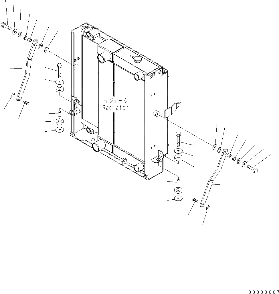 Схема запчастей Komatsu WA200-5 - КРЕПЛЕНИЕ РАДИАТОРА C СИСТЕМА ОХЛАЖДЕНИЯ