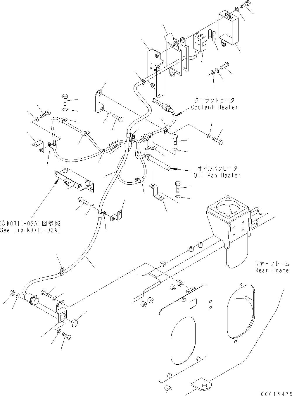 Схема запчастей Komatsu WA200-5 - ЭЛЕКТРИКА (ХОЛОДН. МЕСТН. (A) СПЕЦ-Я.) E ЭЛЕКТРИКА