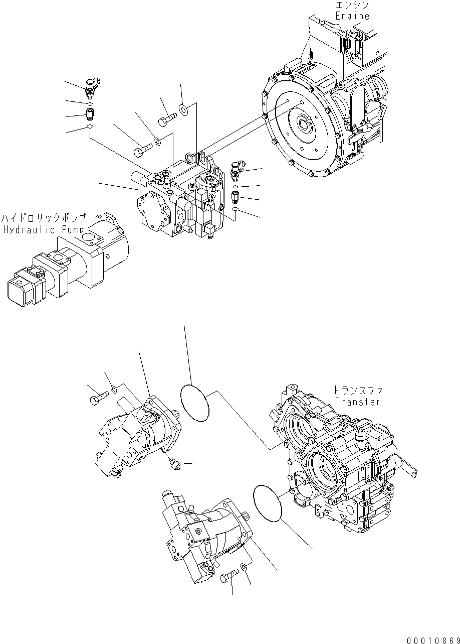 Схема запчастей Komatsu WA200-5 - HST НАСОС F ТРАНСМИССИЯ