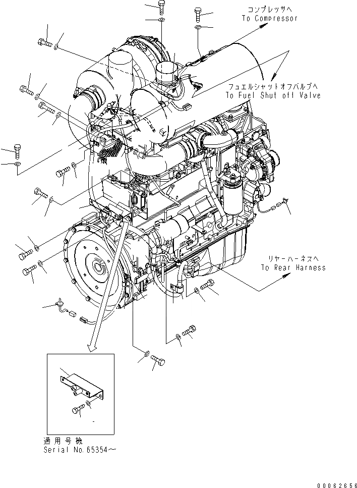 Схема запчастей Komatsu WA200L-5 - Э/ПРОВОДКА ДВИГАТЕЛЯ (/) КОМПОНЕНТЫ ДВИГАТЕЛЯ