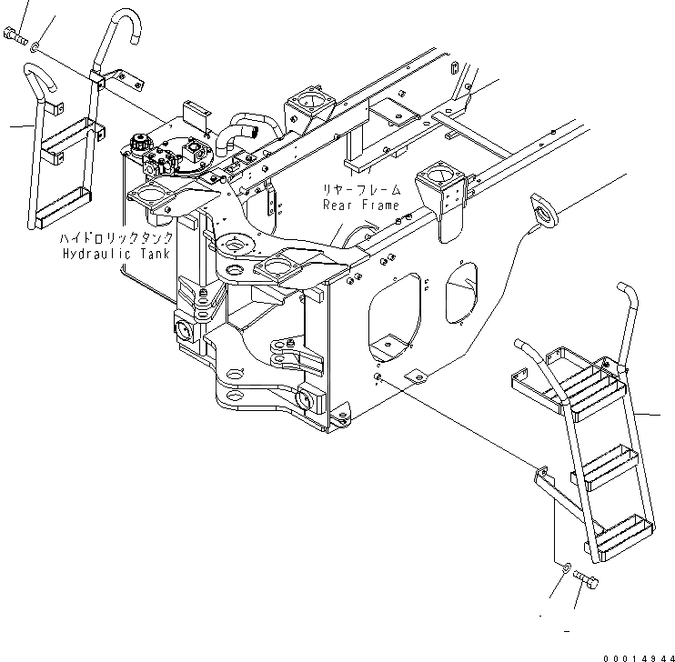 Схема запчастей Komatsu WA200L-5 - ЛЕСТНИЦА ЧАСТИ КОРПУСА