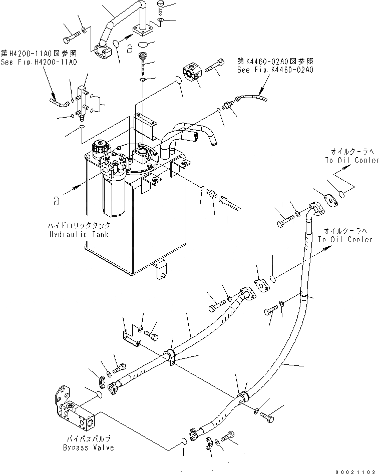 Схема запчастей Komatsu WA200PT-5 - ГИДРОЛИНИЯ (ВОЗВРАТ. ЛИНИЯ) (МАСЛООХЛАДИТЕЛЬ)(№-99) ГИДРАВЛИКА