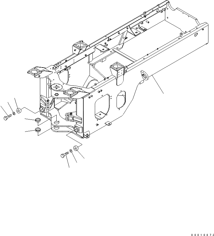 Схема запчастей Komatsu WA200PT-5 - ЗАДН. РАМА (АККУМУЛЯТОР DISCONNECT ПЕРЕКЛЮЧАТЕЛЬ) ОСНОВНАЯ РАМА И ЕЕ ЧАСТИ