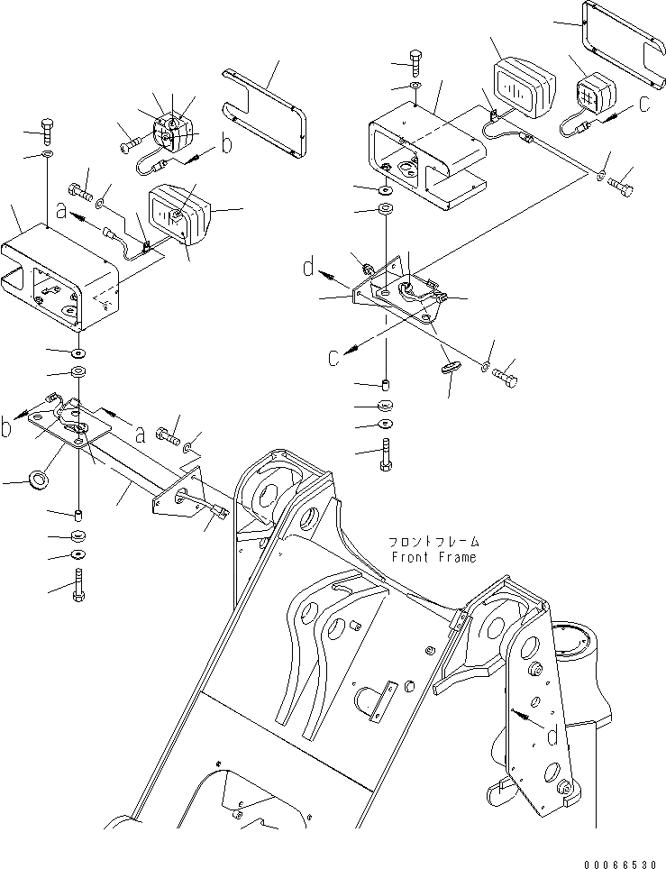 Схема запчастей Komatsu WA200PZ-6 - ПЕРЕДН. ОСВЕЩЕНИЕ(№7-) ЭЛЕКТРИКА