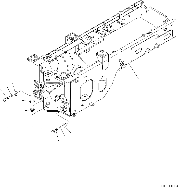 Схема запчастей Komatsu WA200PZ-6 - ЗАДН. РАМА (ДЛЯ ДОПОЛН. ПРОТИВОВЕС) (ДЛЯ ЕС)(№7-) ОСНОВНАЯ РАМА И ЕЕ ЧАСТИ