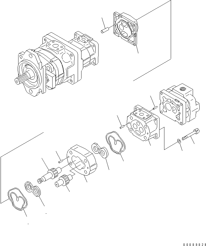 Схема запчастей Komatsu WA200PZ-6 - ГИДР. НАСОС. (/)(№787-) ОСНОВН. КОМПОНЕНТЫ И РЕМКОМПЛЕКТЫ