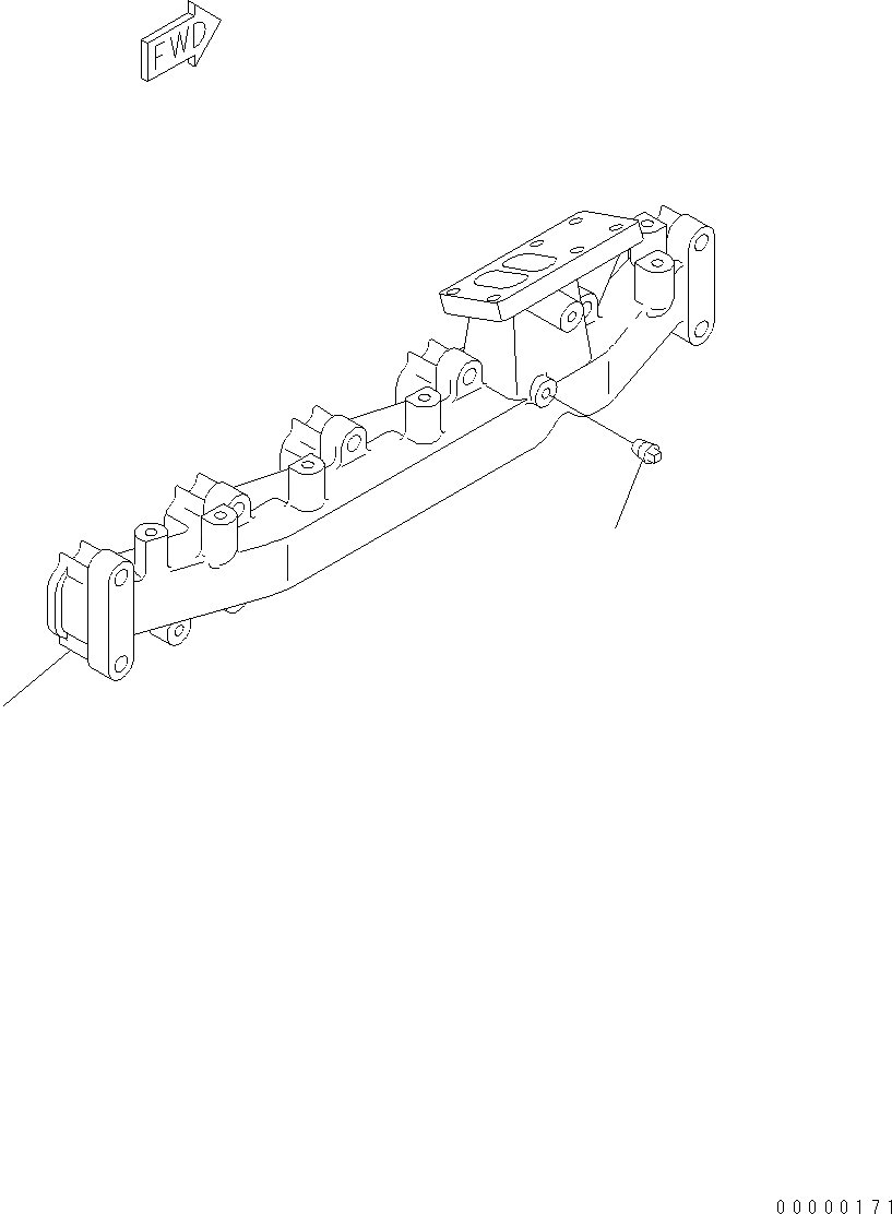 Схема запчастей Komatsu WA200PT-5 - ВЫПУСКНОЙ КОЛЛЕКТОР(№-) AA ДВИГАТЕЛЬ