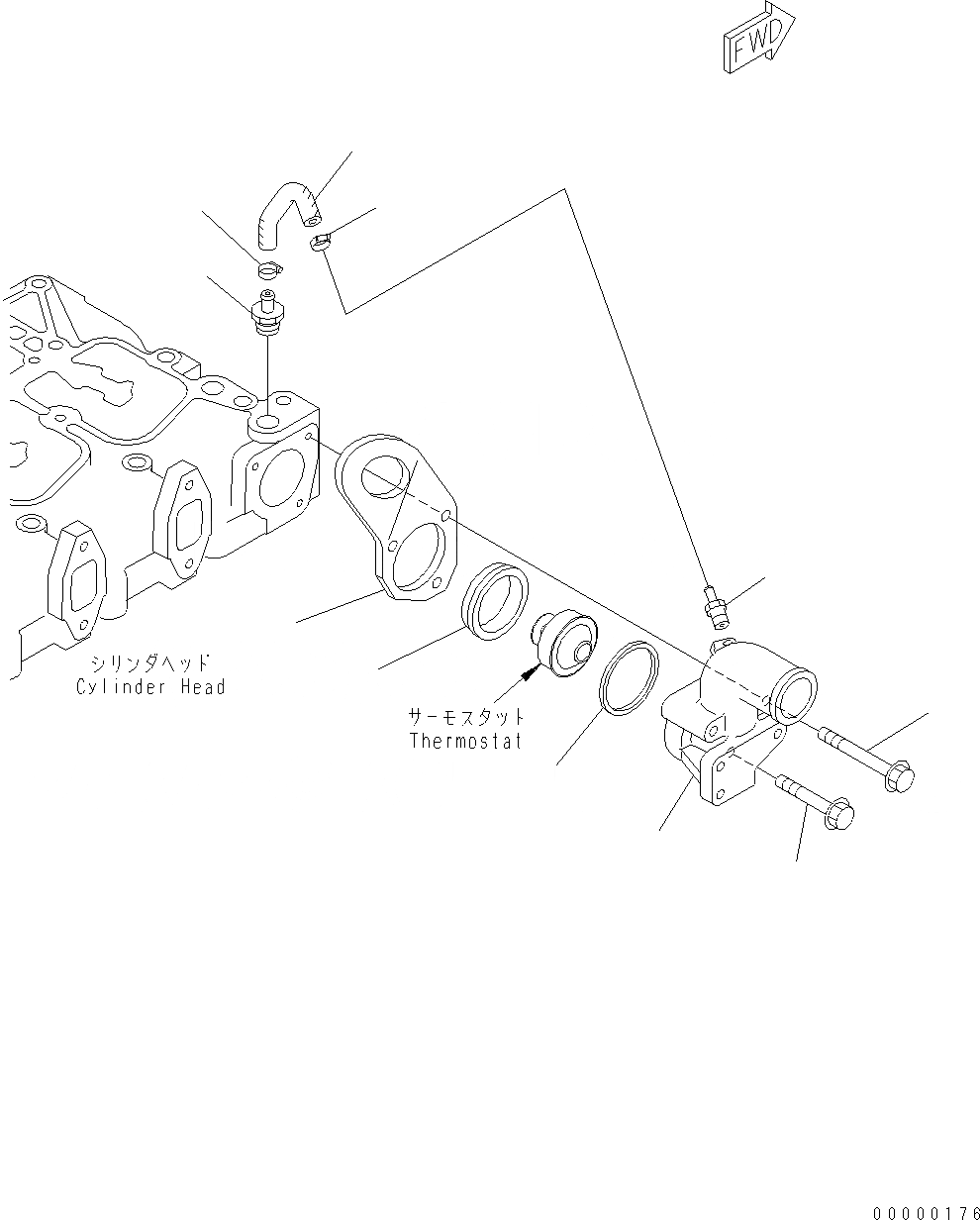 Схема запчастей Komatsu WA200PT-5 - ТЕРМОСТАТ(№-) AA ДВИГАТЕЛЬ