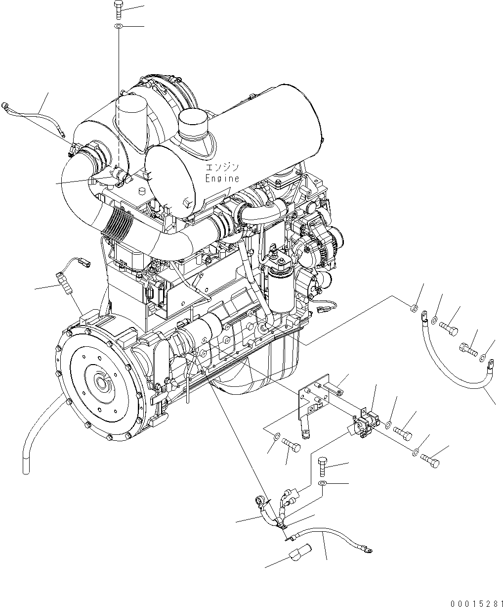 Схема запчастей Komatsu WA200PT-5 - Э/ПРОВОДКА ДВИГАТЕЛЯ (/) (STARTER Э/ПРОВОДКА И ДАТЧИК) B КОМПОНЕНТЫ ДВИГАТЕЛЯ