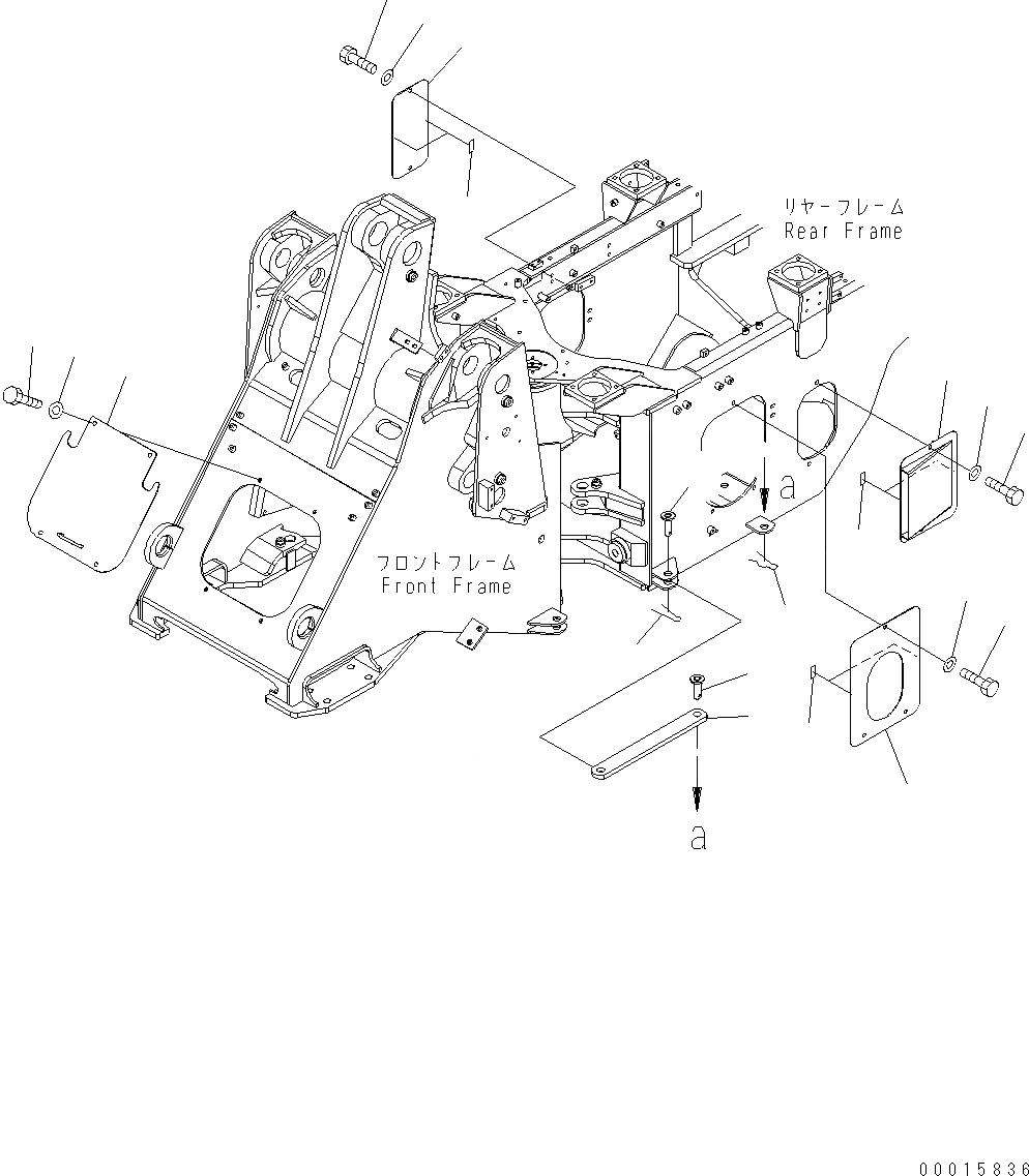 Схема запчастей Komatsu WA200PT-5 - БЛОКИР. ШАНГА И COVER J ОСНОВНАЯ РАМА И ЕЕ ЧАСТИ