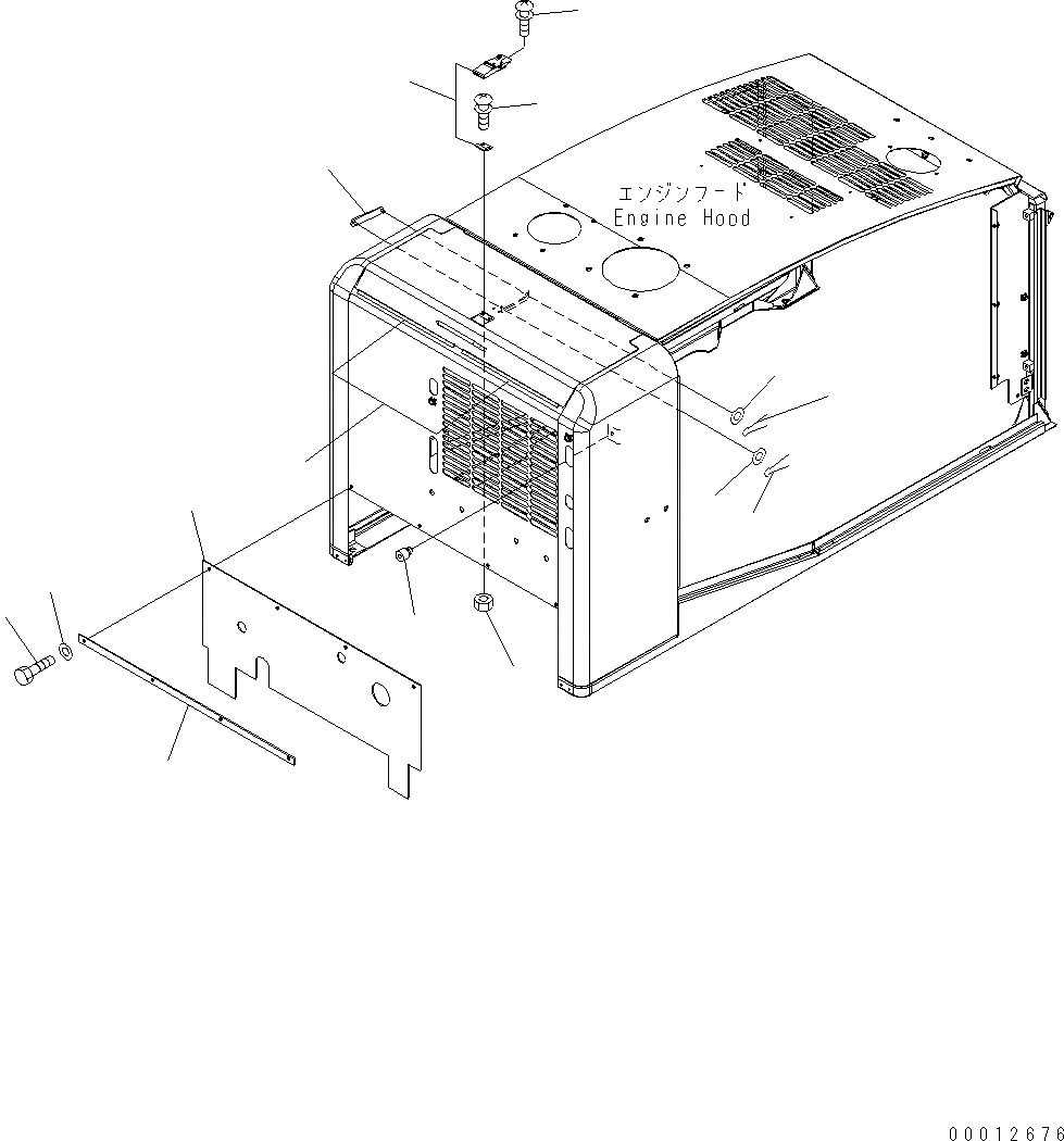 Схема запчастей Komatsu WA200PT-5 - КАПОТ (ОТСЕК ДВИГАТЕЛЯ) M ЧАСТИ КОРПУСА