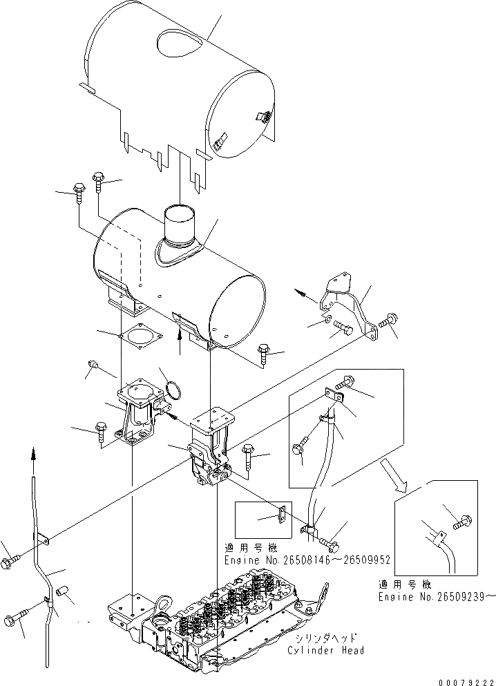 Схема запчастей Komatsu WA200PZ-6 - ВЫПУСКН. ГЛУШИТЕЛЬ И МОНТАЖНЫЙ КАРКАС (ESN 8-) AA ДВИГАТЕЛЬ
