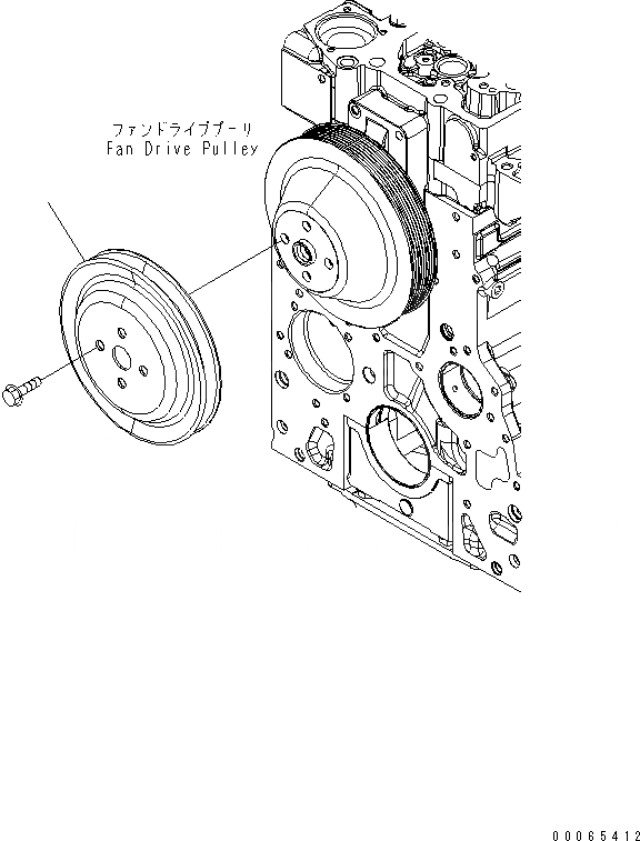 Схема запчастей Komatsu WA200PZ-6 - АКСЕССУАРЫ ПРИВОДН. ШКИВ (ESN 8-) AA ДВИГАТЕЛЬ