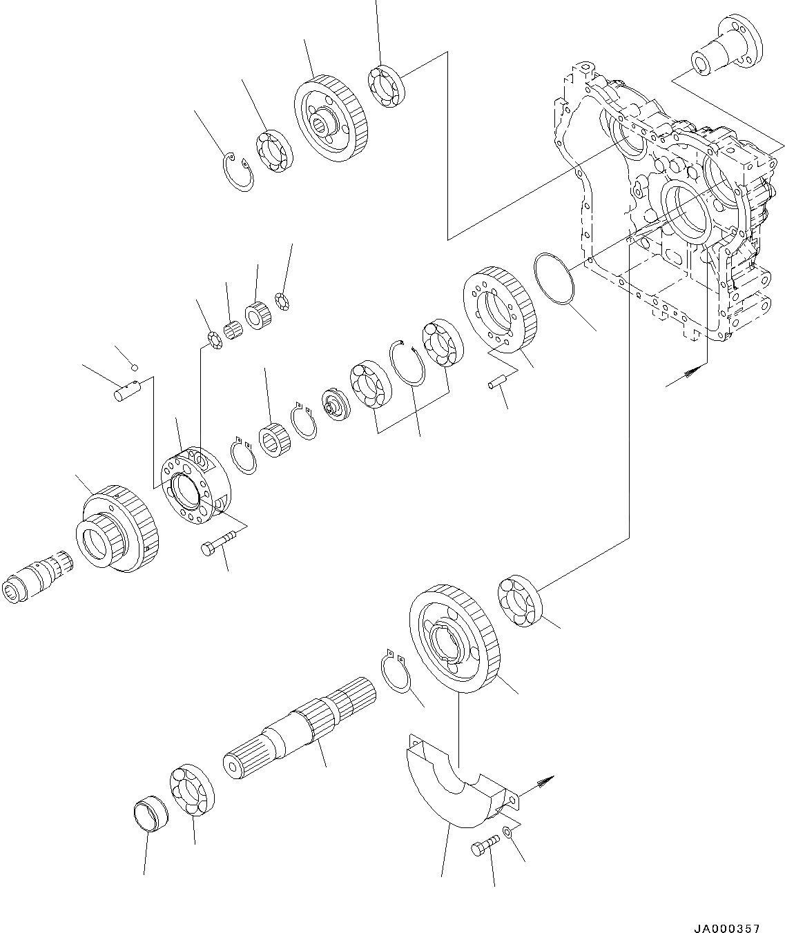 Схема запчастей Komatsu WA200PZ-6 - ПЕРЕДАЧА (/) (ПРИВОД) F ТРАНСМИССИЯ