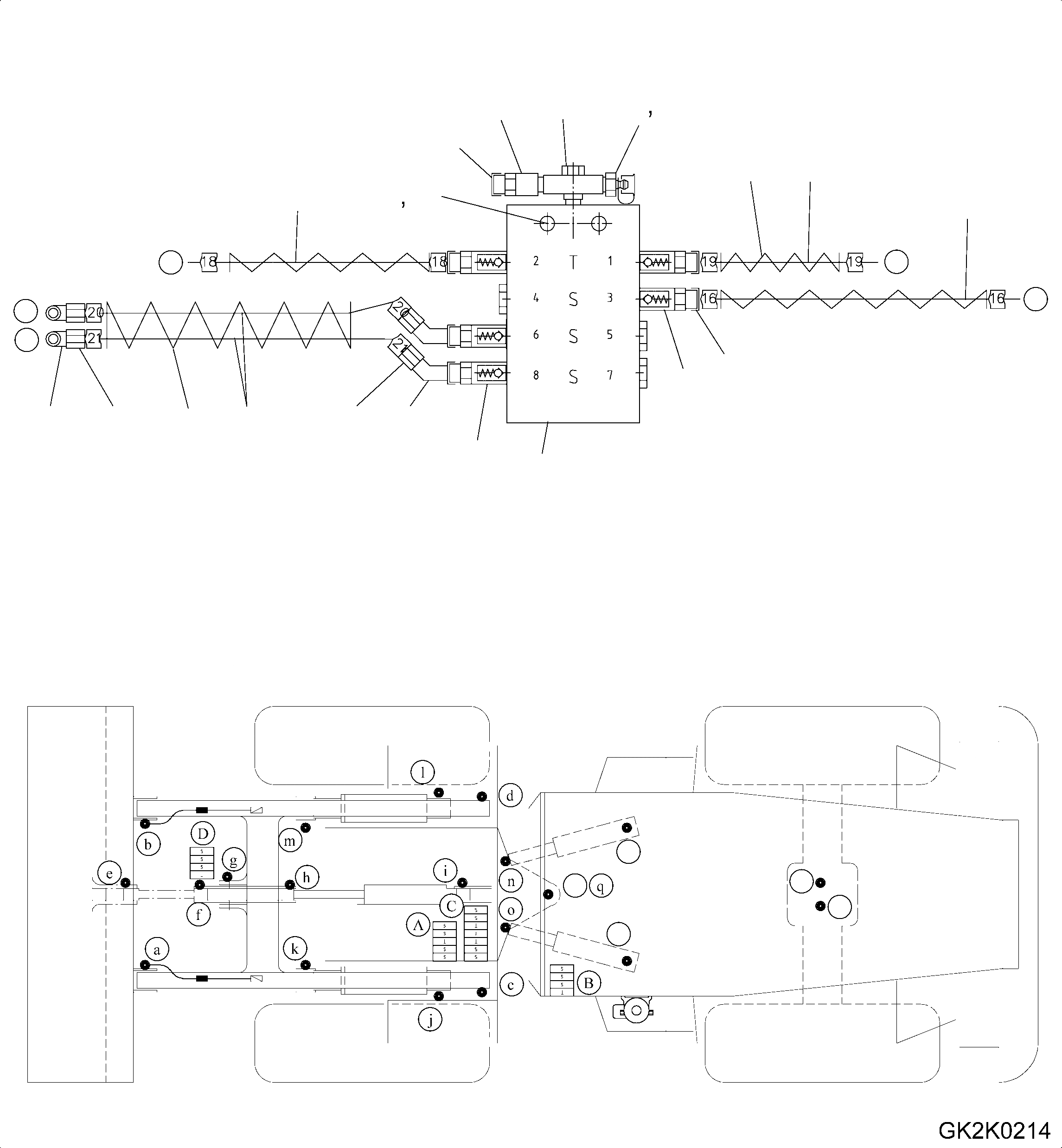 Схема запчастей Komatsu WA200PZ-6 - CENTRAL СМАЗКА СИСТЕМА (ФИДЕР ЗАДН. РАМА) J ОСНОВНАЯ РАМА И ЕЕ ЧАСТИ