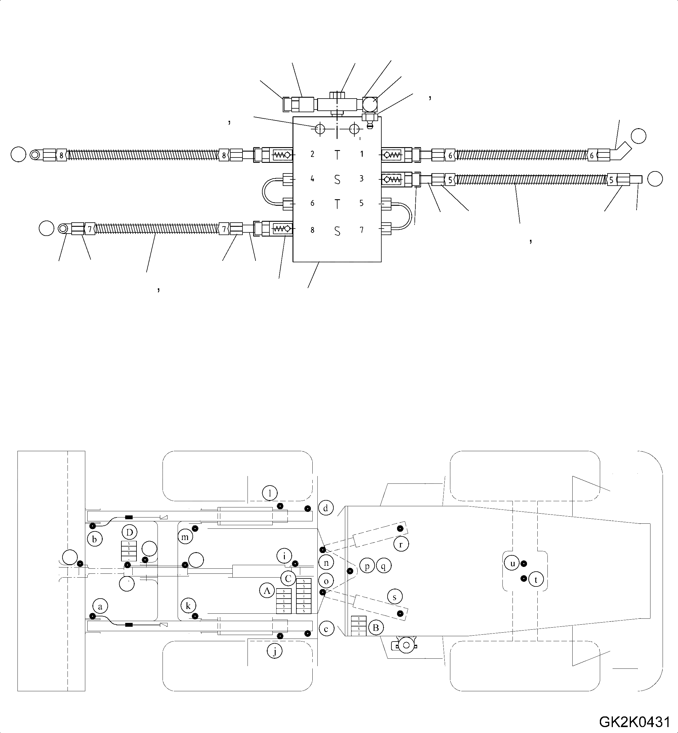 Схема запчастей Komatsu WA200PZ-6 - CENTRAL СМАЗКА СИСТЕМА (ФИДЕР КОЛЕНЧАТЫЙ РЫЧАГ) J ОСНОВНАЯ РАМА И ЕЕ ЧАСТИ